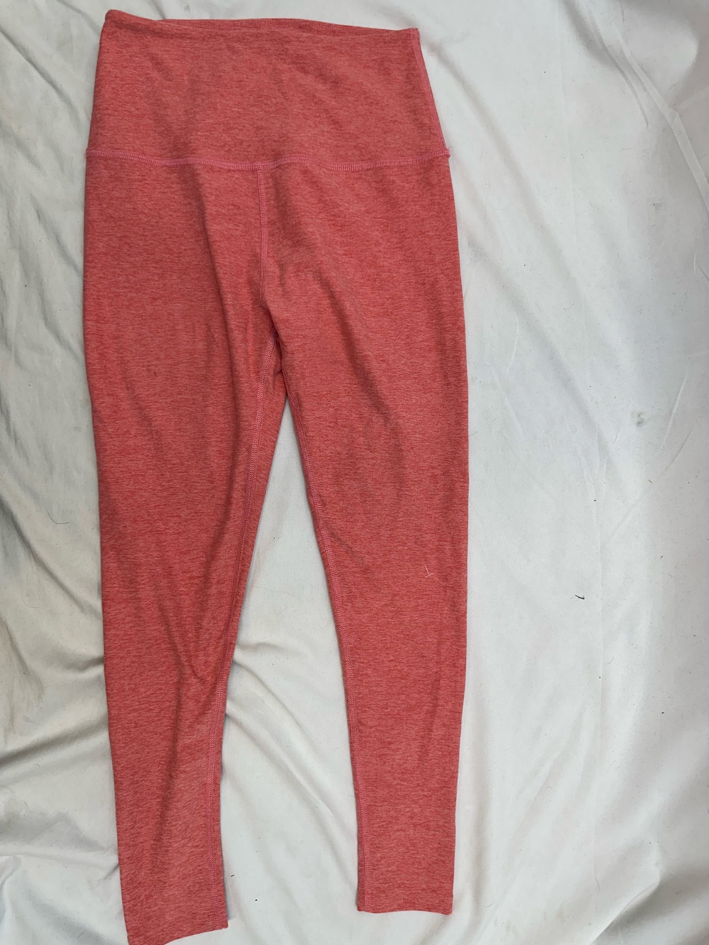 Beyond Yoga Heathered Coral High-Waist Leggings M